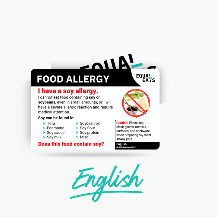 English Soy Allergy Card