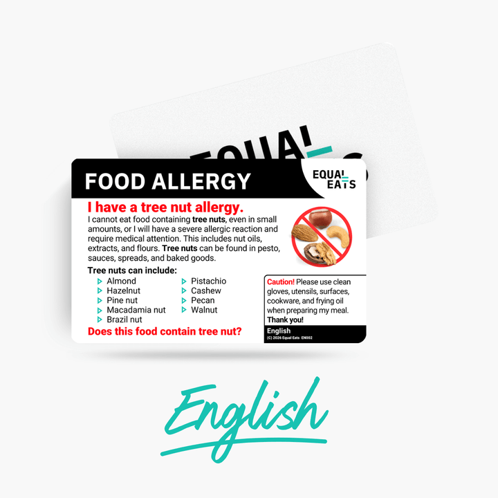 English Tree Nut Allergy Card