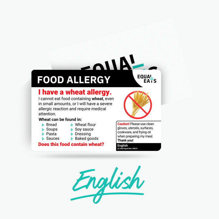 English Wheat Allergy Card