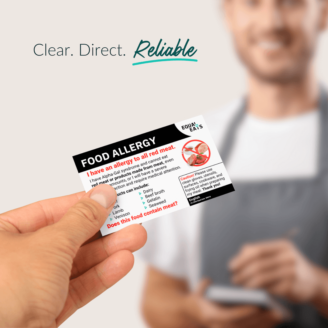 Alpha Gal Allergy Printable Card (PDF Download)