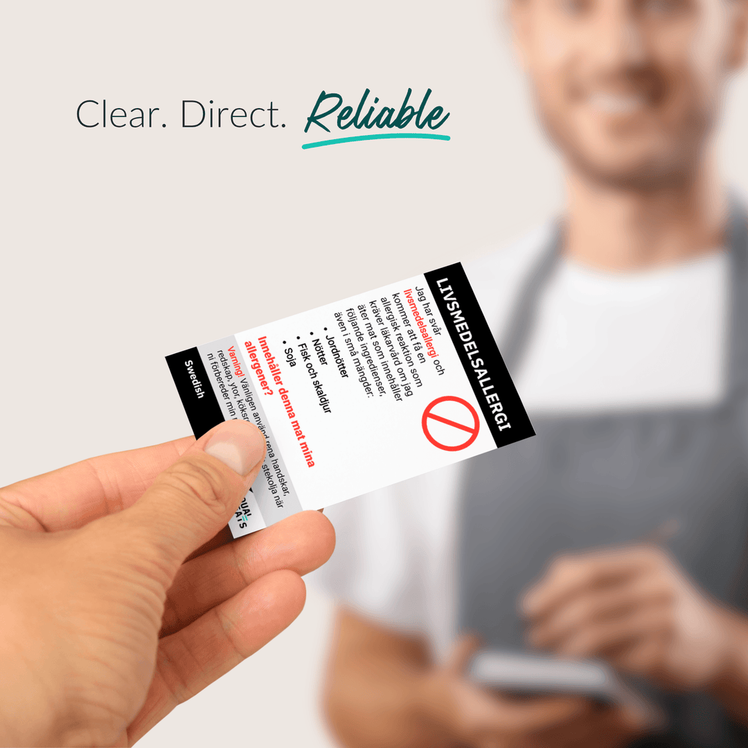 Printable Customized Food Allergy Card (PDF Download)