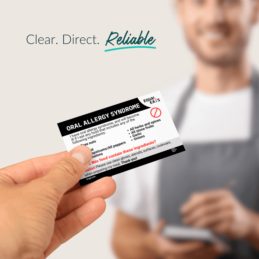 Printable Customized Oral Allergy Syndrome Card (Print at Home)