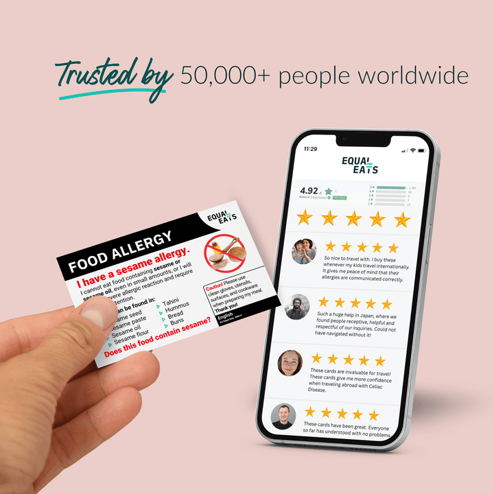 Free Sesame Allergy Card in English (Printable)