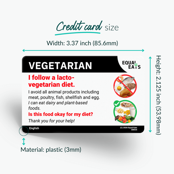 Vietnamese Lacto Vegetarian Card