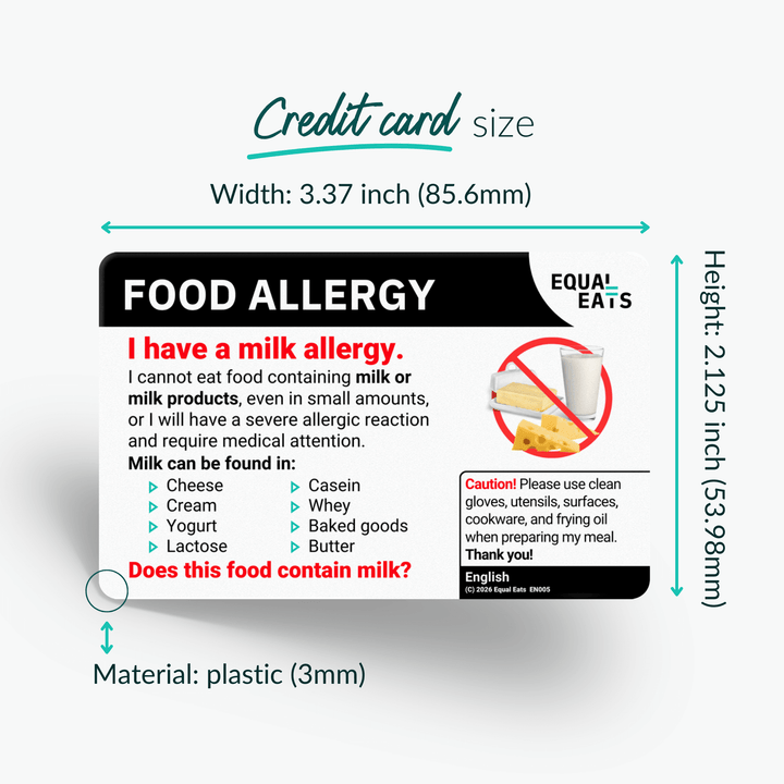 Milk Allergy Translation Card