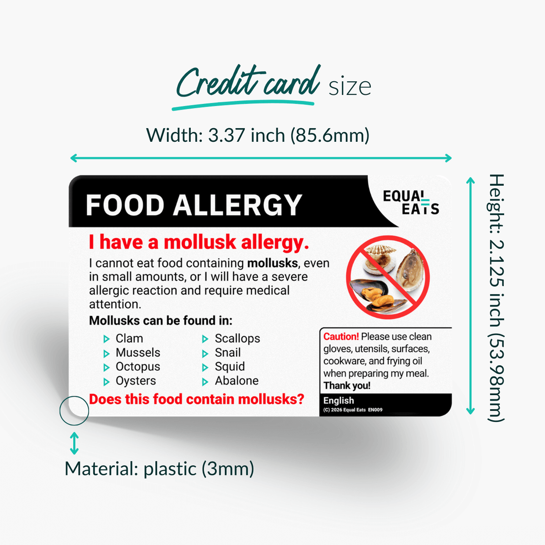 Mollusk Allergy Translation Card