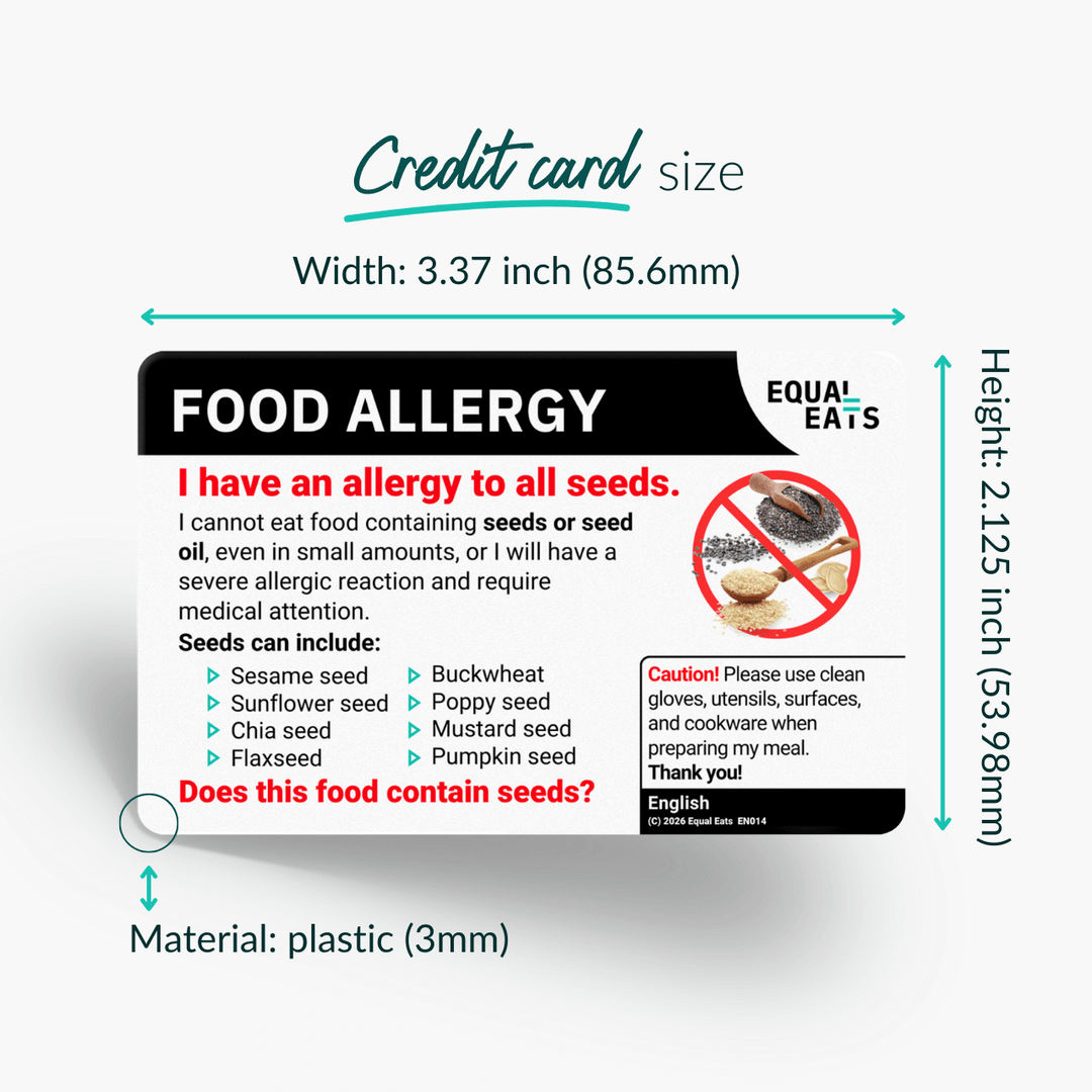 Seed Allergy Translation Card