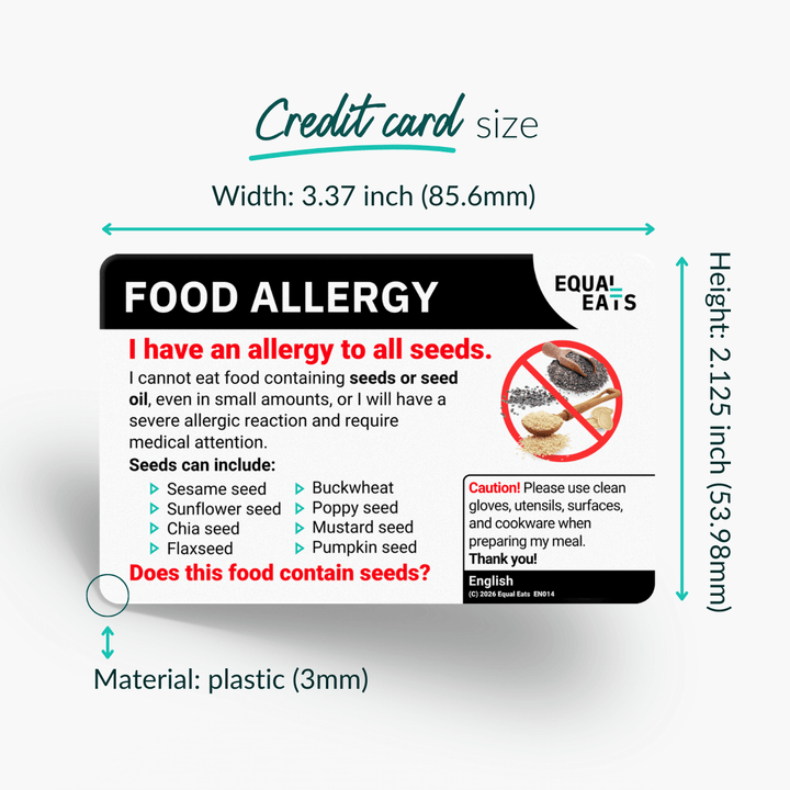 Vietnamese Seed Allergy Card