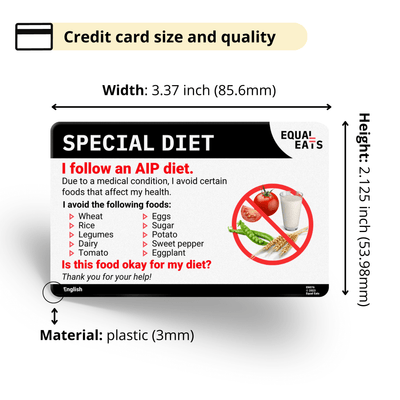 Catalan AIP Diet Card