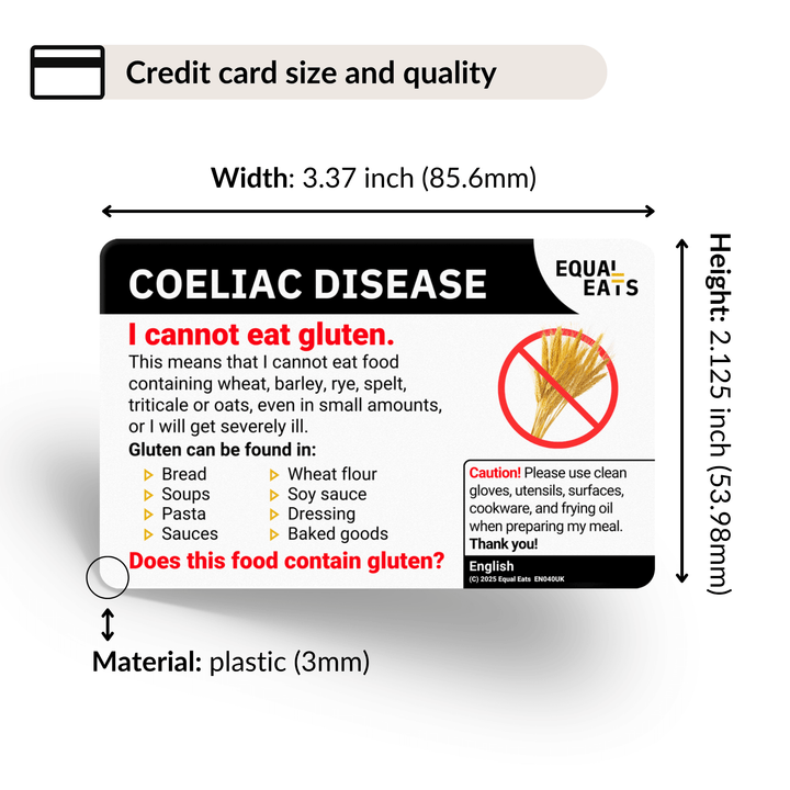 Coeliac Disease Translation Card