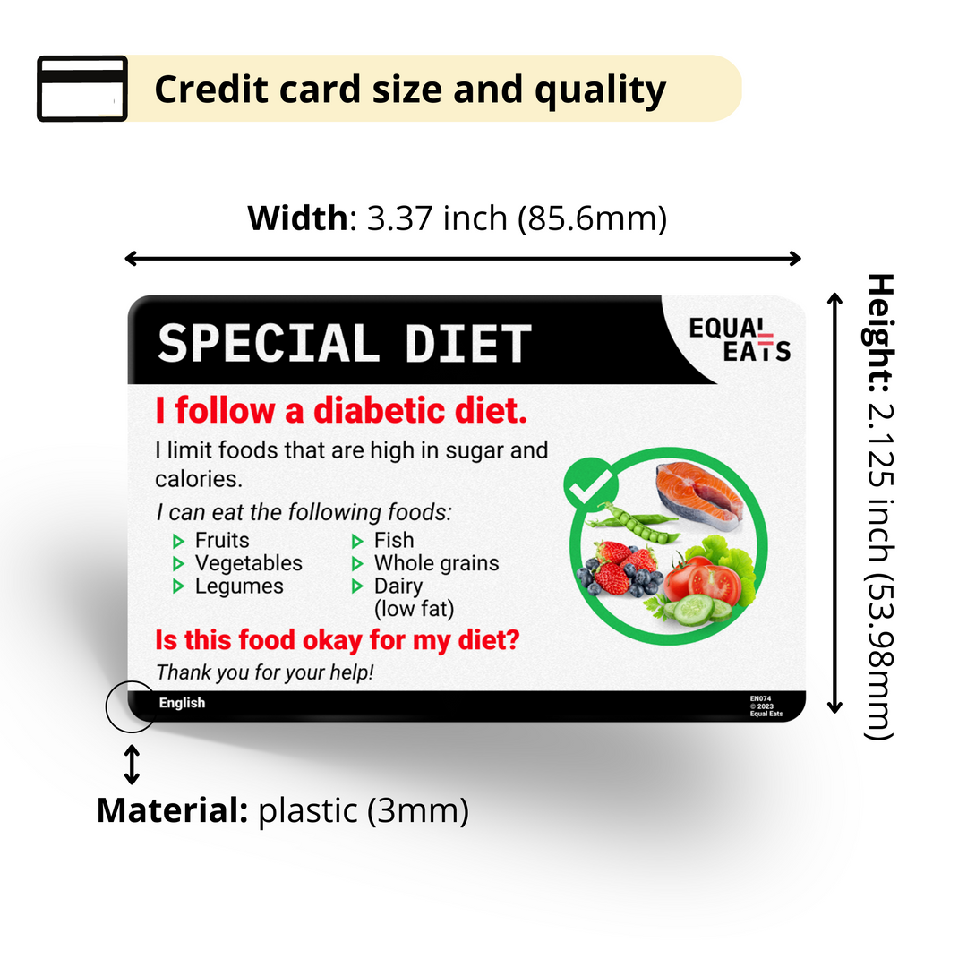 Catalan Diabetic Diet Card