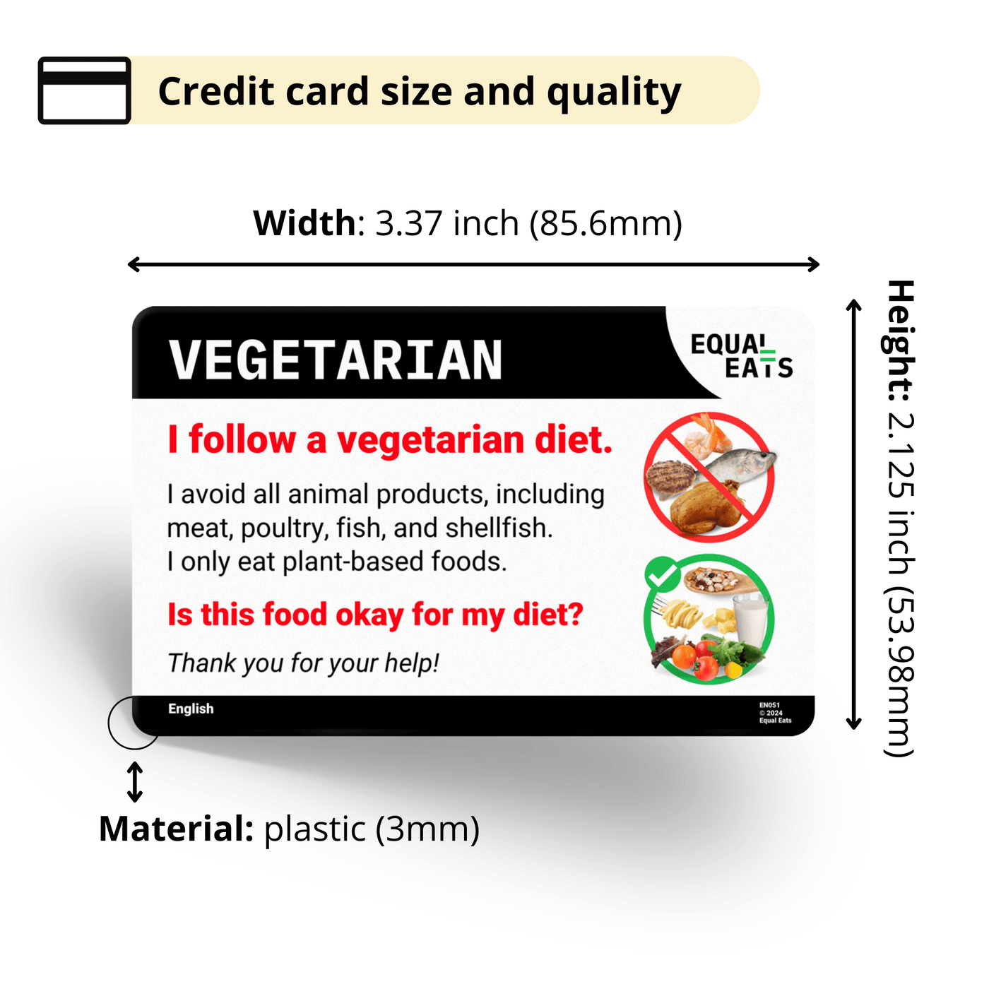 Vegetarian Translation Card