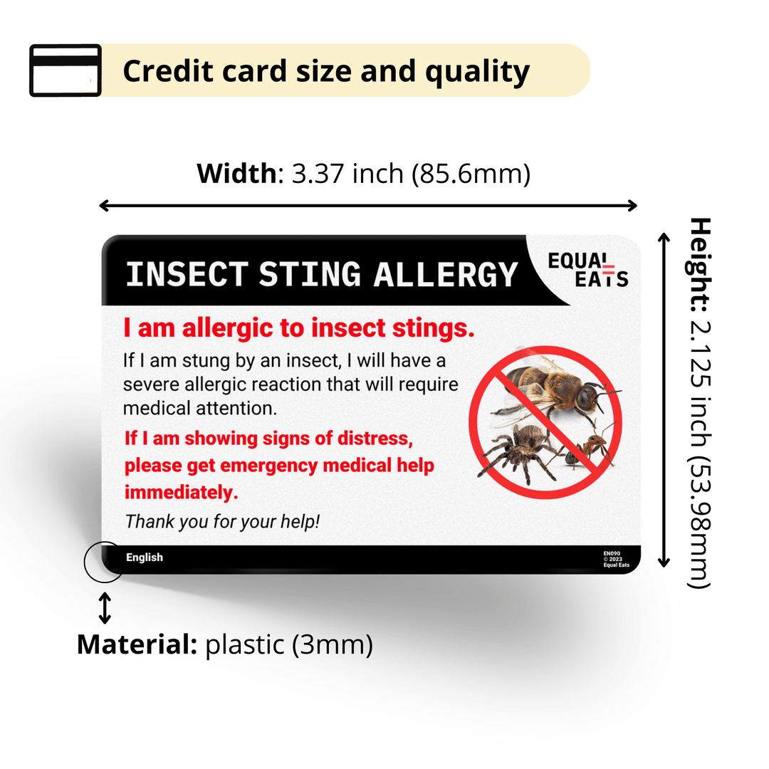 Catalan Insect Sting Allergy Card