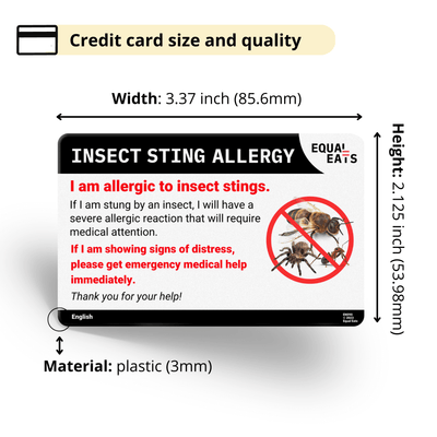 Catalan Insect Sting Allergy Card