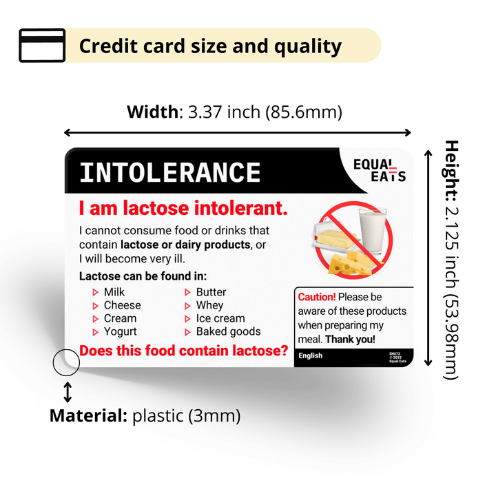 Catalan Lactose Intolerance Card