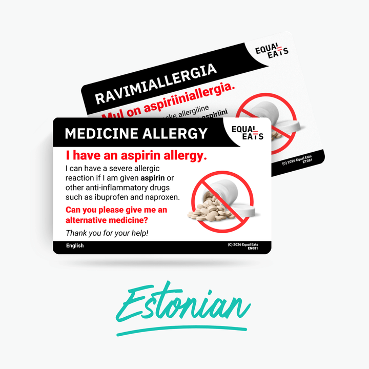 Estonian Aspirin Allergy Card