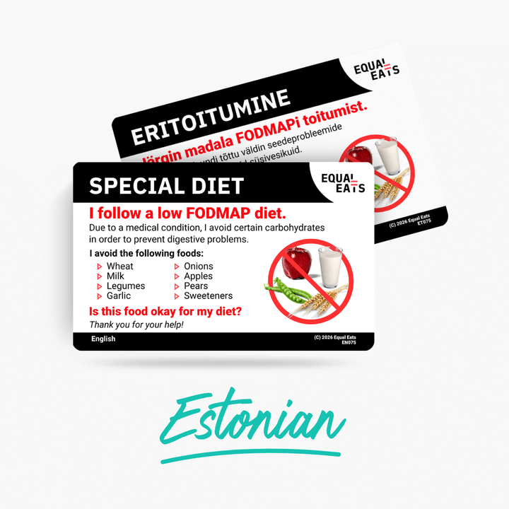 Estonian Low FODMAP Card