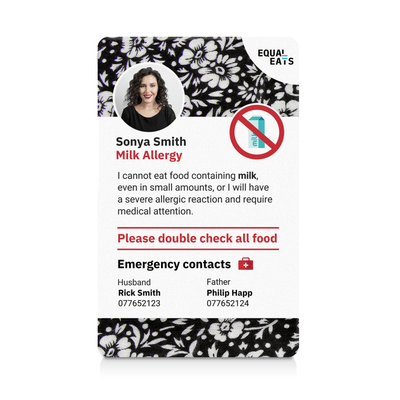 Fabric Milk Allergy ID Card (EqualEats)