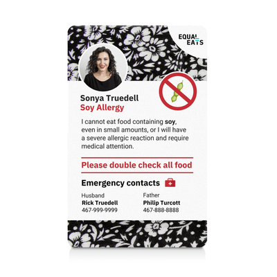 Fabric Soy Allergy ID Card (EqualEats)