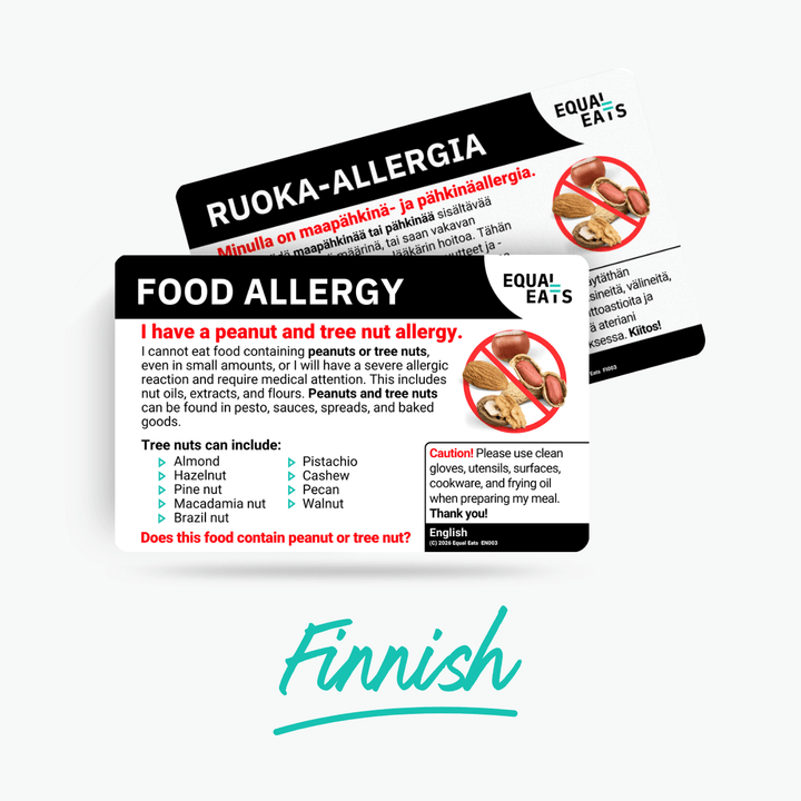 Finnish Peanut and Tree Nut Allergy Card