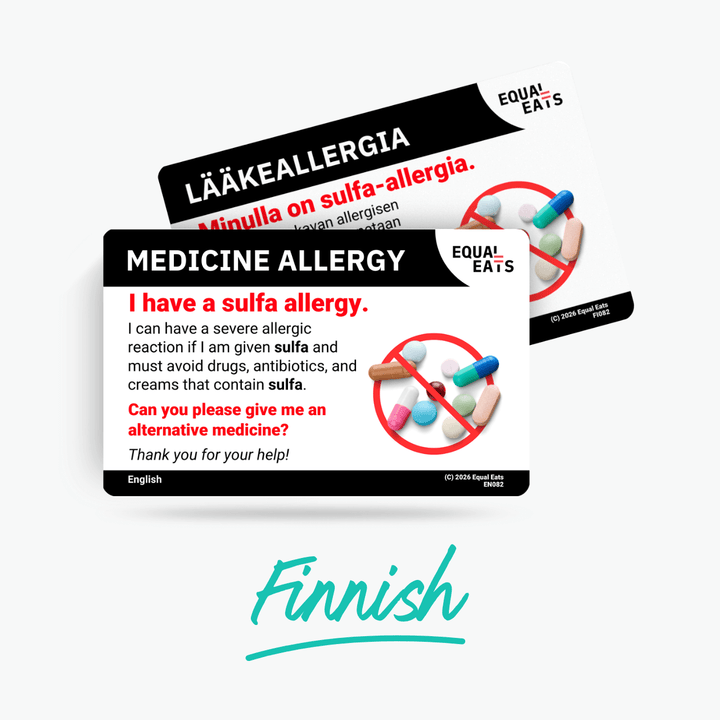 Finnish Sulfa Allergy Card