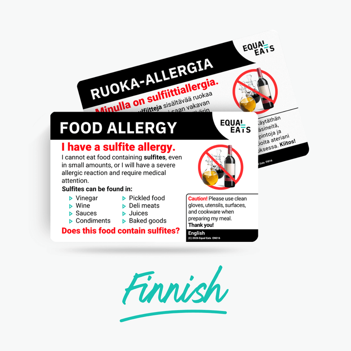 Finnish Sulfite Allergy Card