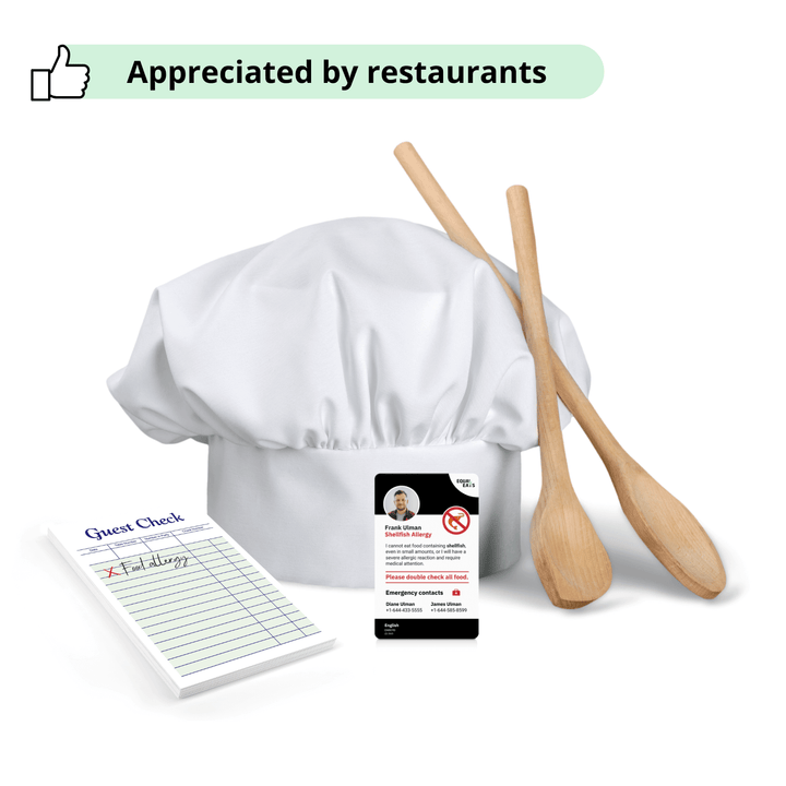 Shellfish Allergy Emergency ID Translation Card