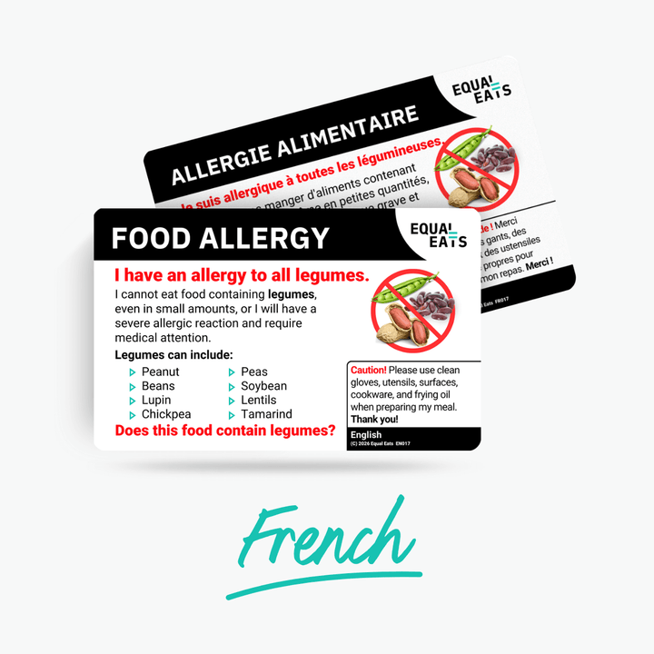 French Legume Allergy Card