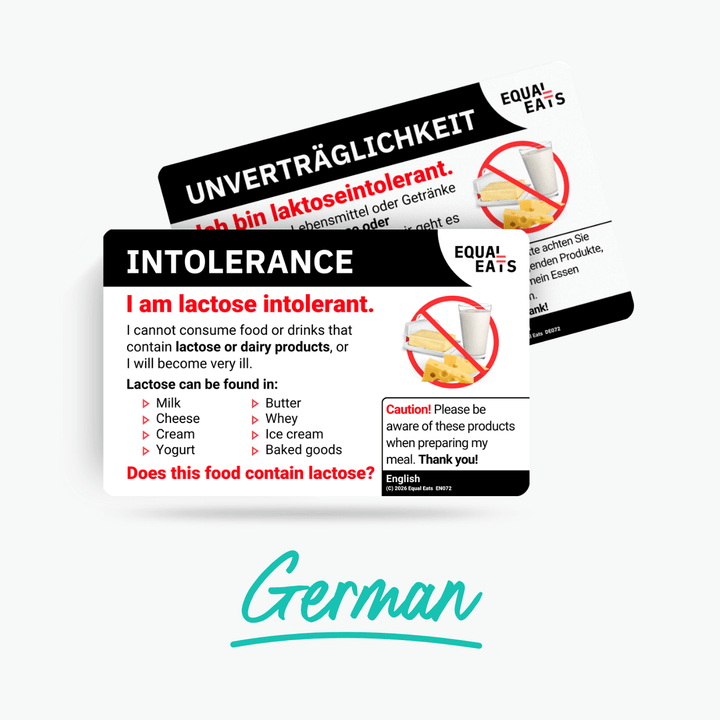 German Lactose Intolerance Card