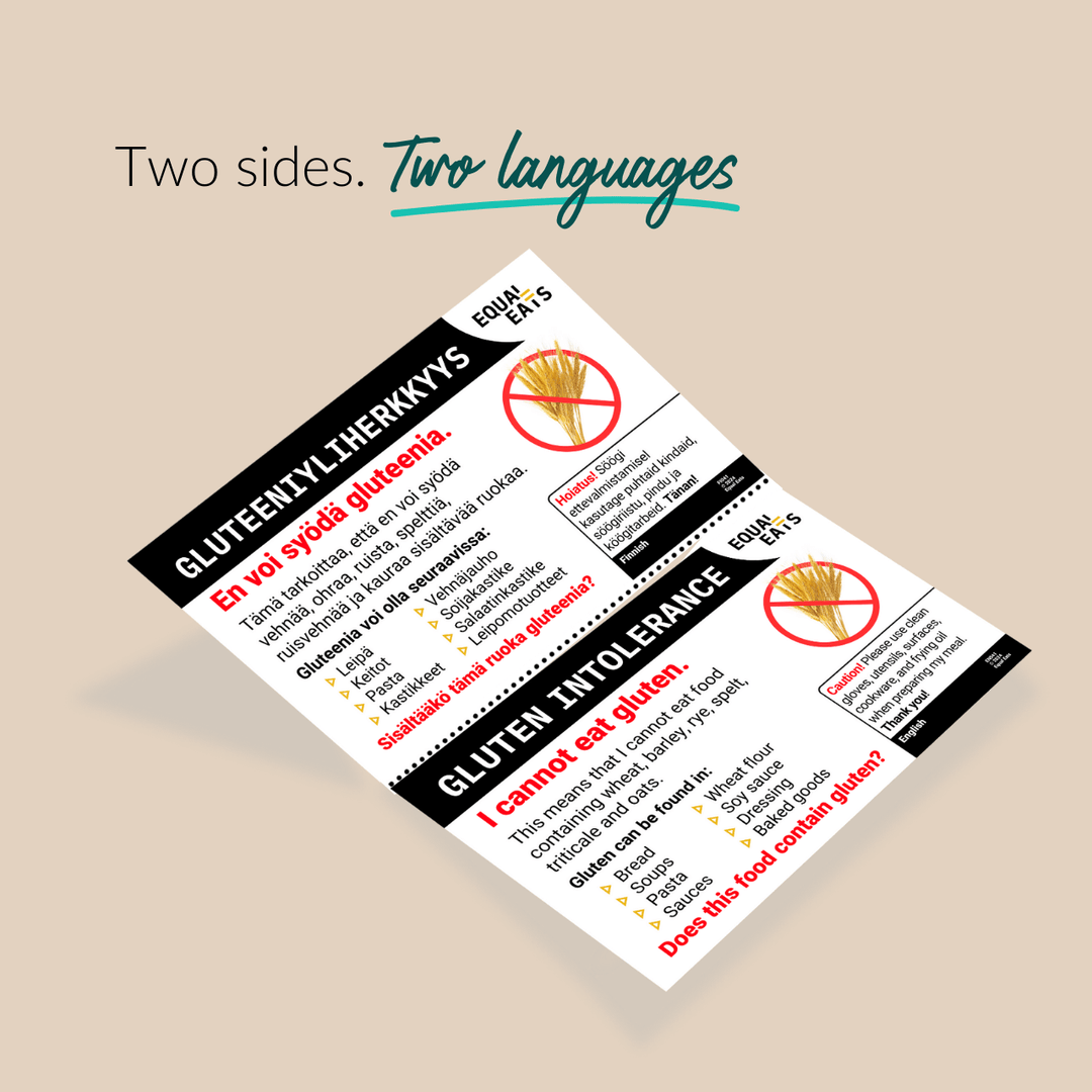 Gluten Intolerance Printable Card (PDF Download)