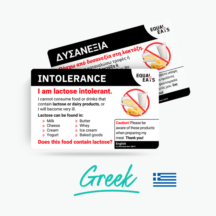 Greek Lactose Intolerance Card