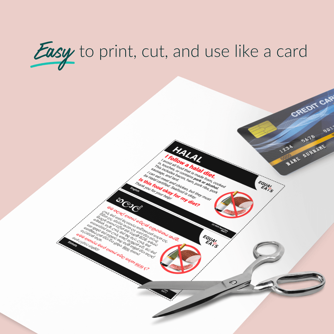 Halal Diet Printable Card (PDF Download)