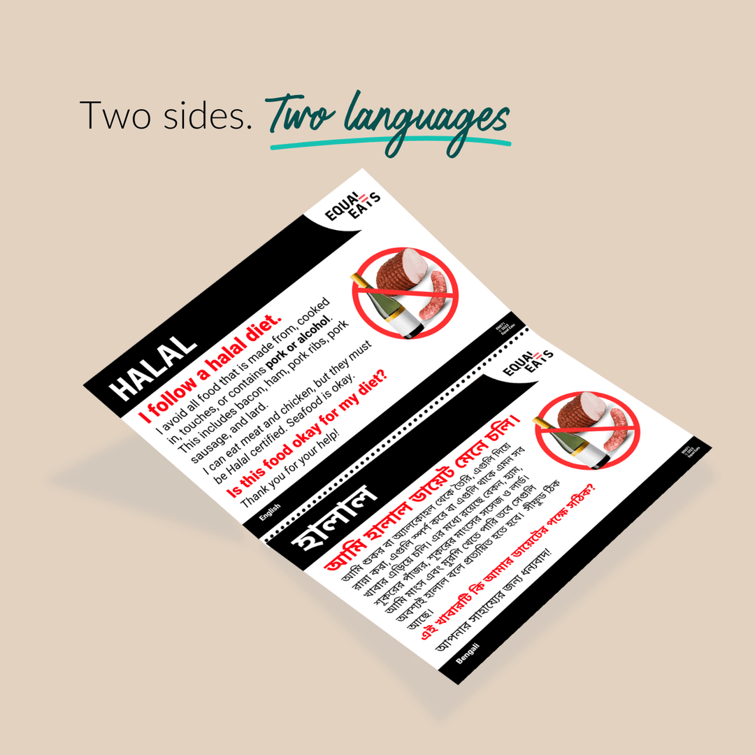 Halal Diet Printable Card (PDF Download)
