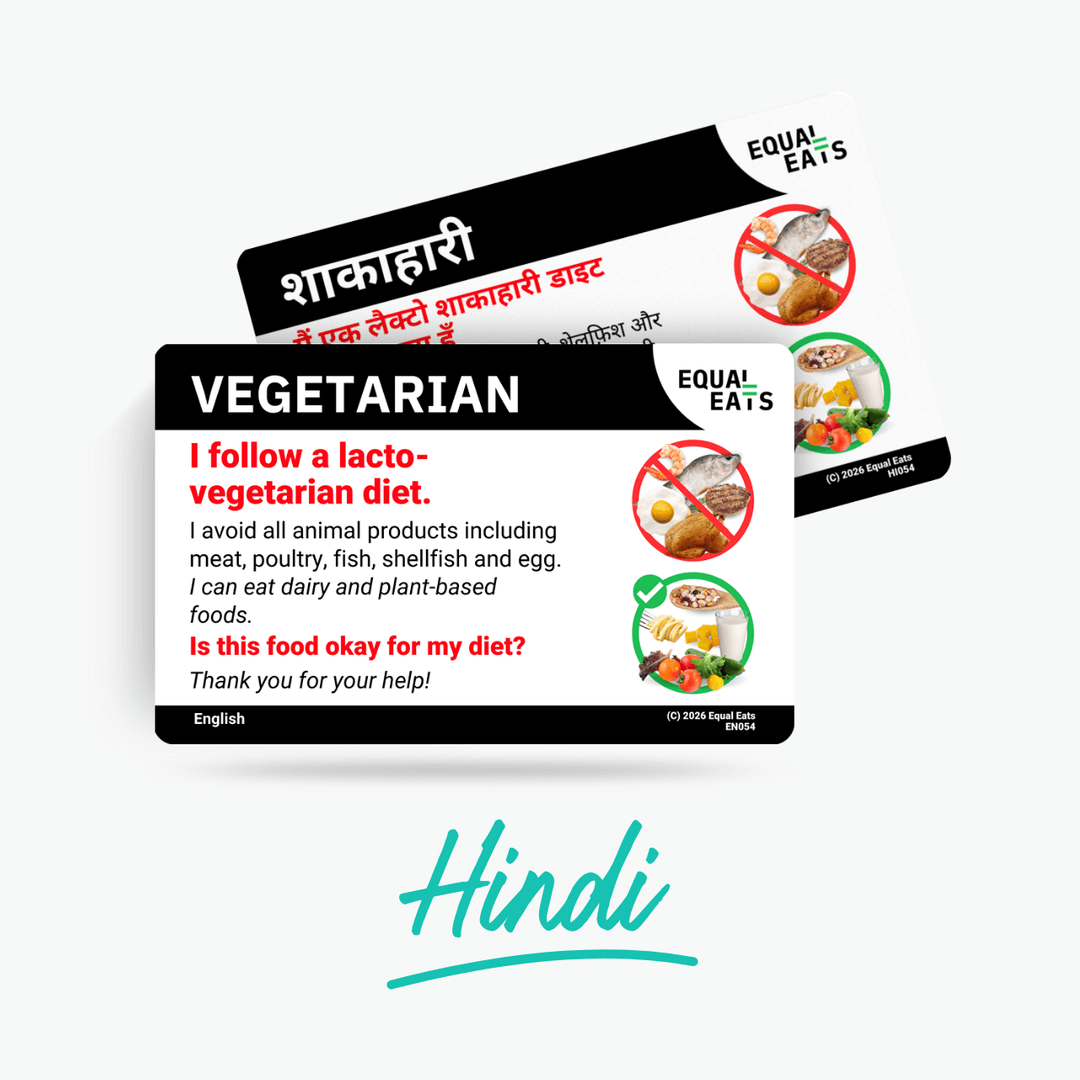 Hindi Lacto Vegetarian Card