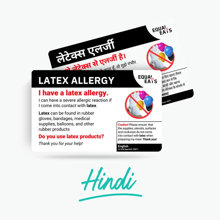 Hindi Latex Allergy Card