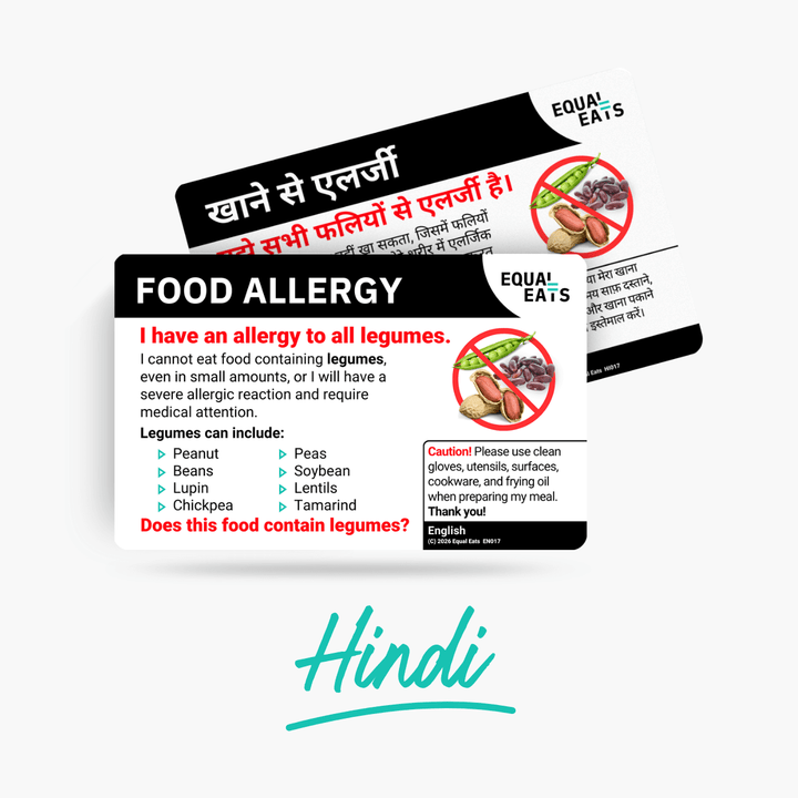 Hindi Legume Allergy Card