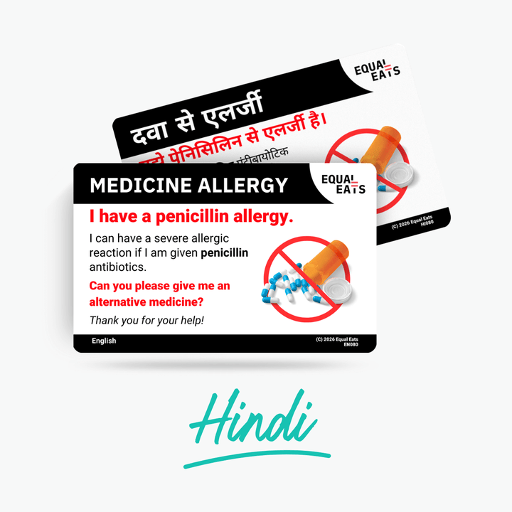 Hindi Penicillin Allergy Card