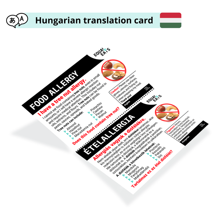 Hungarian Tree Nut Allergy Card