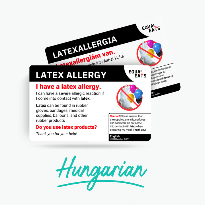 Hungarian Latex Allergy Card