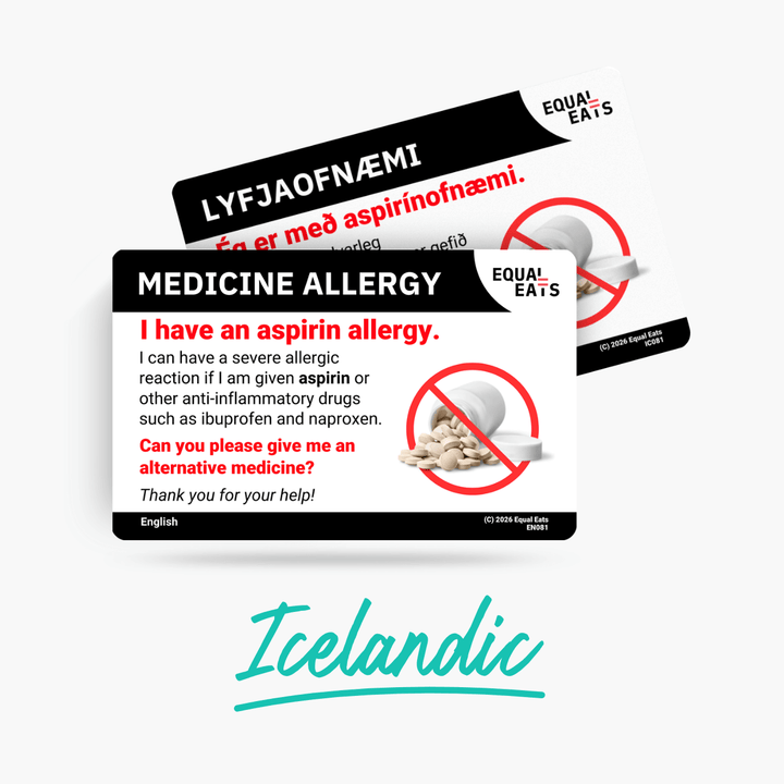 Icelandic Aspirin Allergy Card