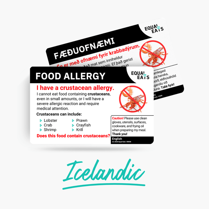Icelandic Crustacean Allergy Card