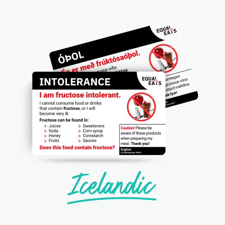 Icelandic Fructose Intolerance Card