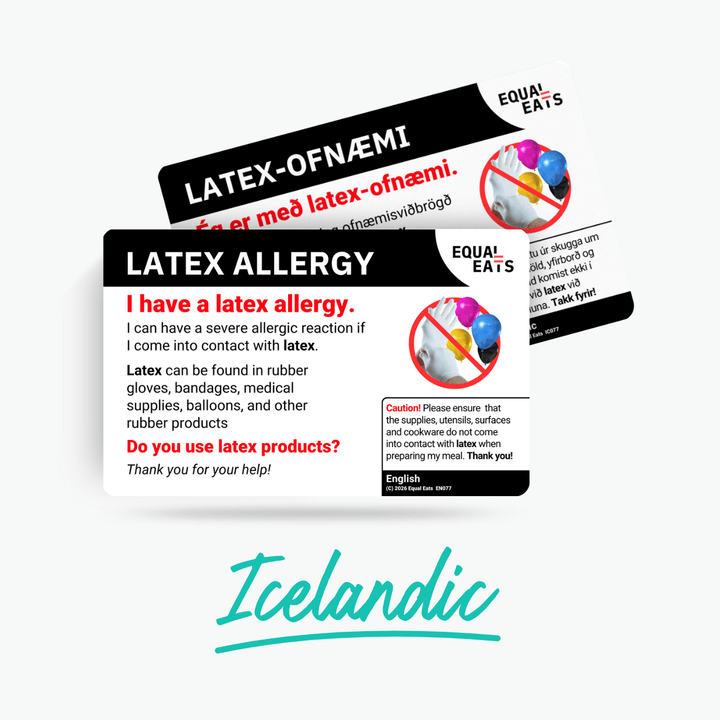 Icelandic Latex Allergy Card