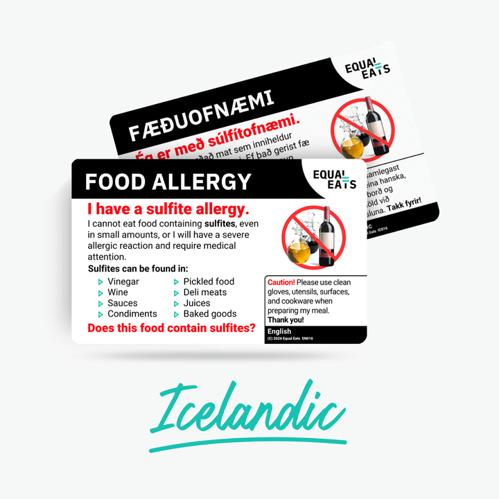 Icelandic Sulfite Allergy Card