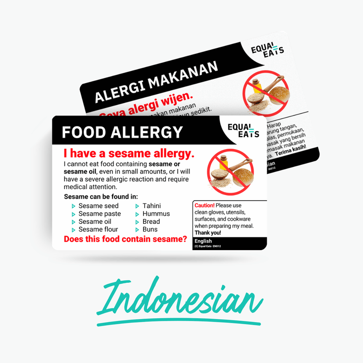 Indonesian Sesame Allergy Card