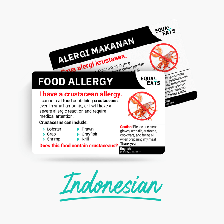 Indonesian Crustacean Allergy Card