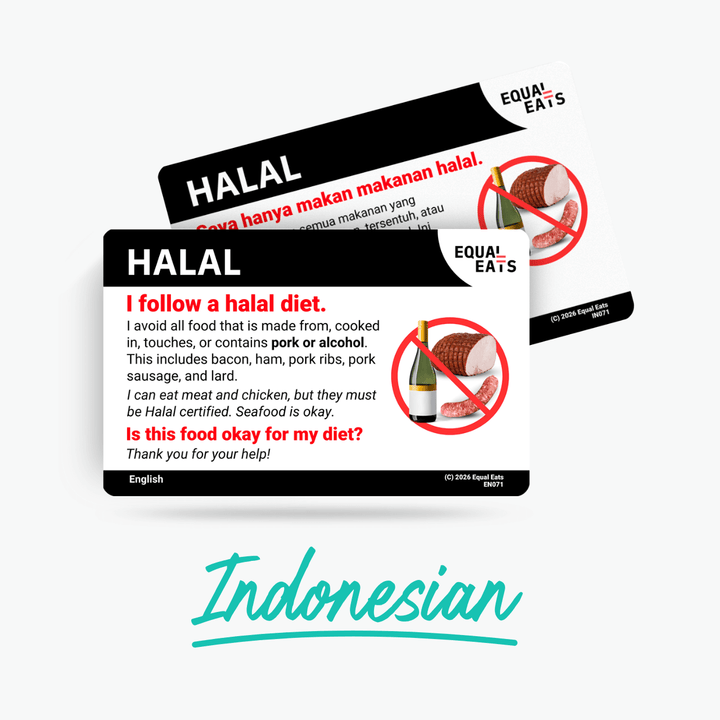 Indonesian Halal Diet Card