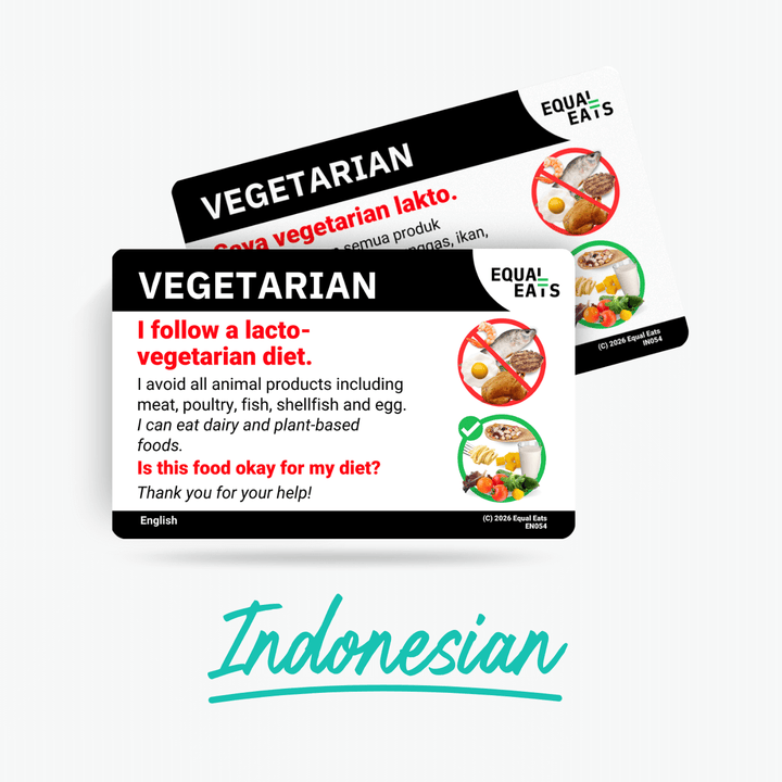 Indonesian Lacto Vegetarian Card