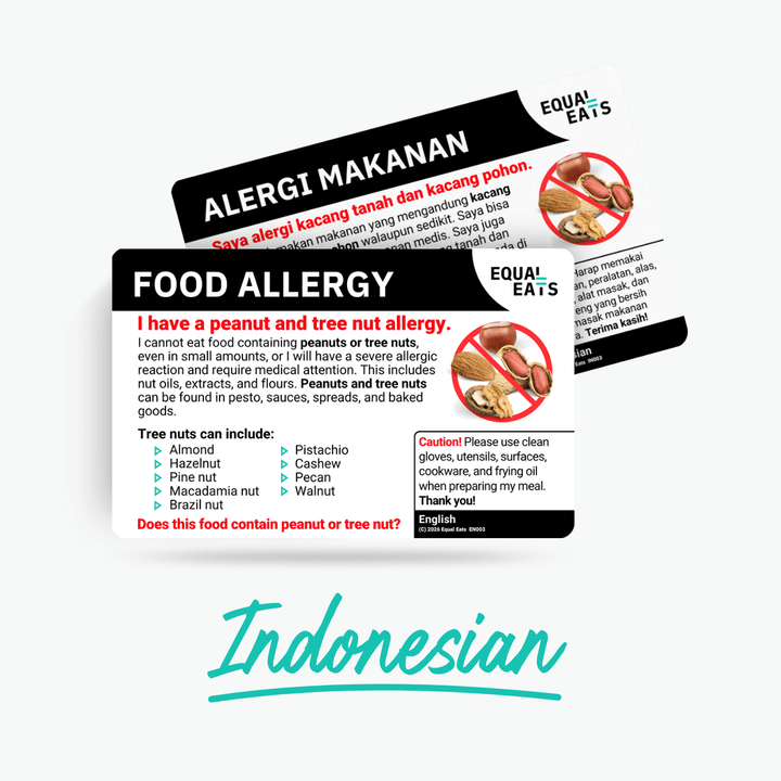 Indonesian Peanut and Tree Nut Allergy Card