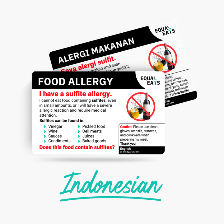 Indonesian Sulfite Allergy Card